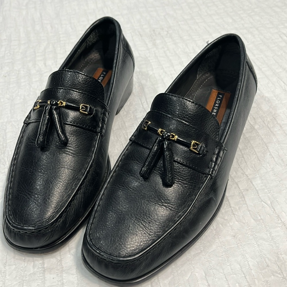 FLORSHEIM loafer Florsheim Men's Tassel Black shoes‎ gold trip leather men’s 10